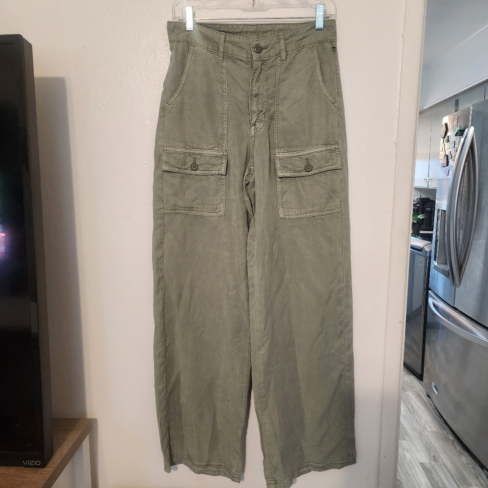 American Eagle Outfitters Olive Wide Leg Jeans